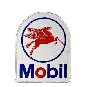 Mobil 1 Gas Station Premium 4in Embroidered Iron-on Patch
